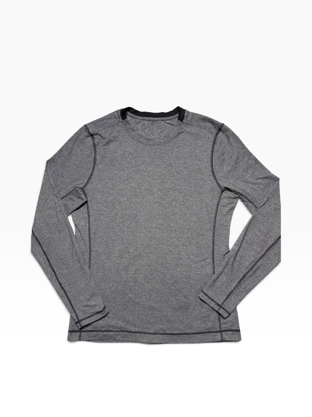 Lululemons Mens Gray Heather Long Sleeve Shirt Size L Lightweight Athletic Gym